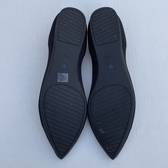 Rothy's The Point Flats Black Women's Sz 11.5 Casual Slip On Comfort Knit Shoes - Picture 10 of 13